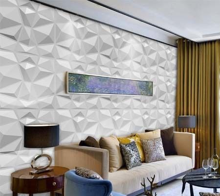 3D ανάγλυφο ύψος 22mm High Gloss Peel και Stick PVC τοίχο πίνακα τέχνης για το φόντο καναπέ