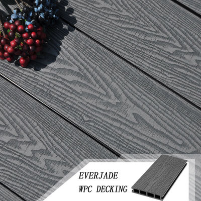 Προσαρμοσμένο Interlock εξωτερικό WPC Decking Board Πάνω από 18mm πάχος με ξύλινη επιφάνεια κόκκων