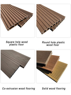 Προσαρμοσμένο Interlock εξωτερικό WPC Decking Board Πάνω από 18mm πάχος με ξύλινη επιφάνεια κόκκων