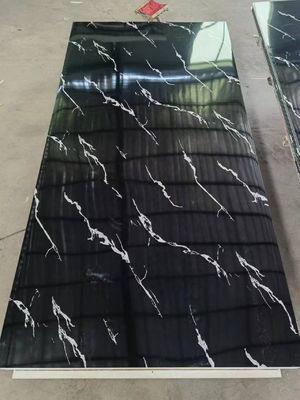 Αδιάβροχο υψηλής γυαλιστερότητας PVC τοίχωμα πίνακα τεχνητή πέτρα UV μαρμάρινο φινέρι για το νοικοκυριό